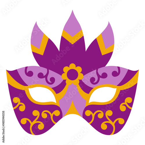 Mardi gras colorful flat mask