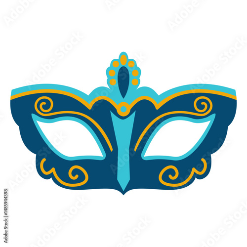 Mardi gras swirly flat mask