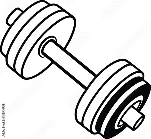 vector illustration of dumbbell