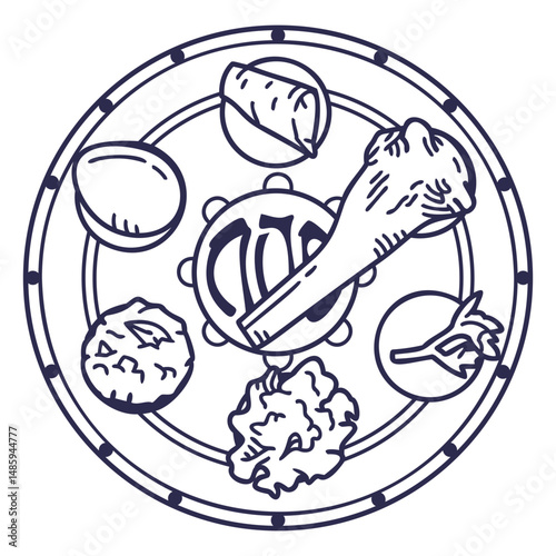 Simple stroke seder plate