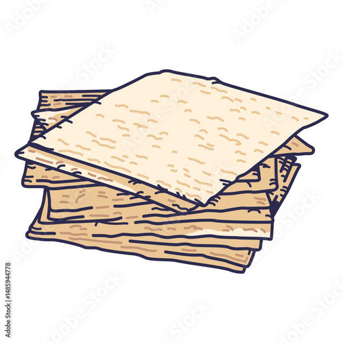 Color stroke pile of matzos