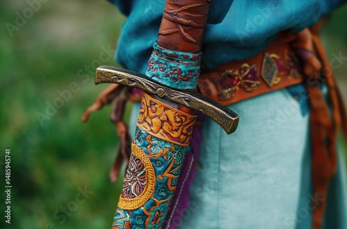 Ornate sword hilt and sheath