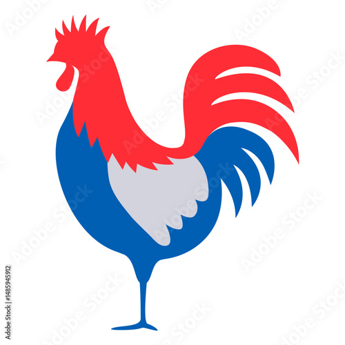 French rooster Bastille flat