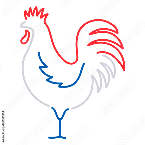 French rooster Bastille stroke