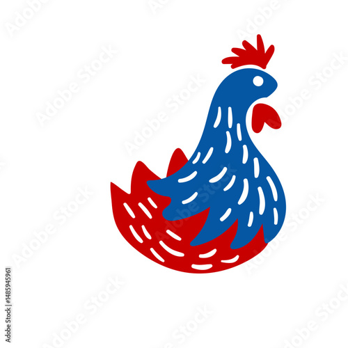 French rooster symbol flat