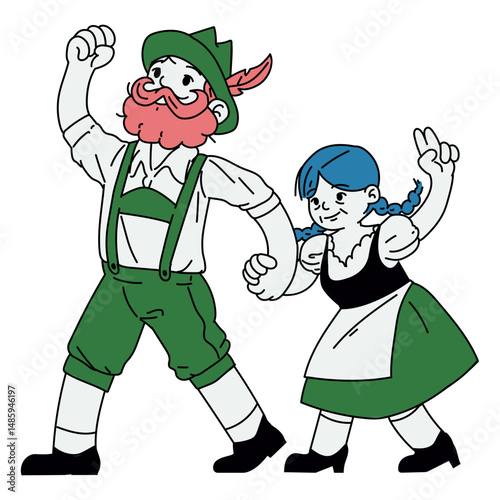 German couple color stroke