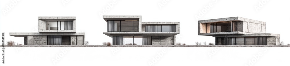 Fototapeta premium Modern concrete houses facade
