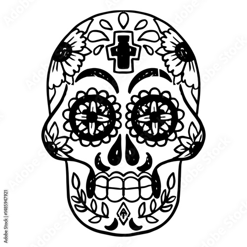 Day of the dead calaca filled stroke