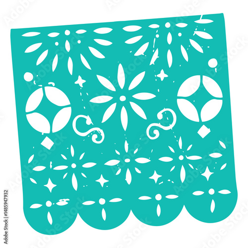Day of the dead sky blue pennant papel picado