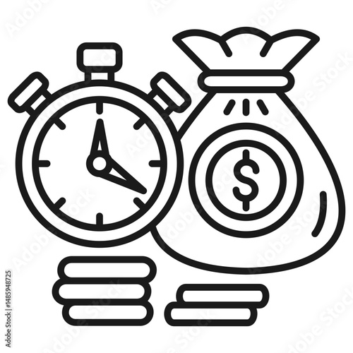 Time Is Money Outline Icon