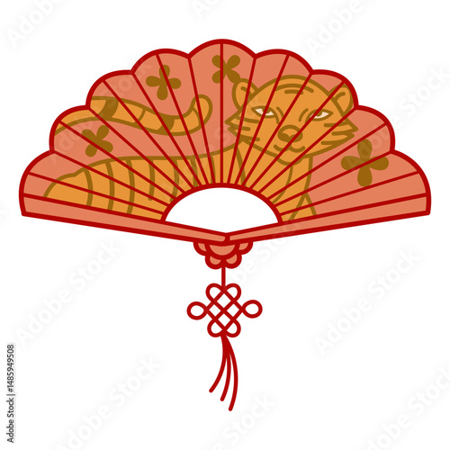 Chinese New Year Fan with Tiger
