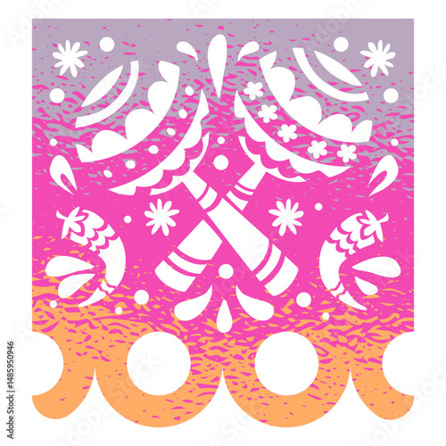 Cinco de mayo maracas papel picado