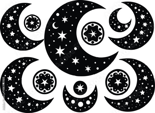 Crescent Moon Icon Set