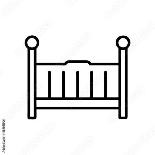 baby crib icon on transparent background for web and graphic design