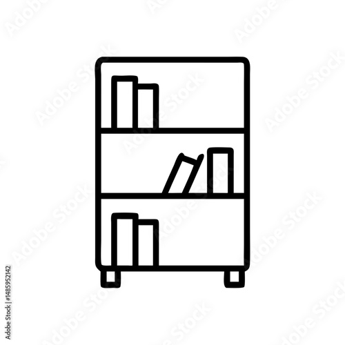 bookshelf icon on transparent background for web and graphic design