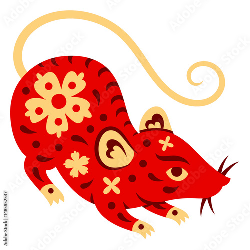 Chinese zodiac year of the rat with pattern
