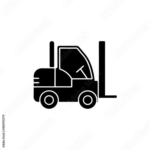 creative details Outline silhouette forklift truck icon vector illustration