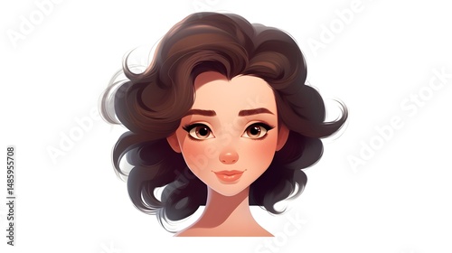 Illustration of girls putting on makeup in a cute cartoon vector style