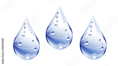 White Background Raindrop Material: Modern, Visually Appealing, and Versatile for Creative Projects