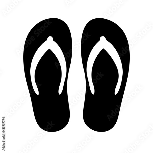 flip flops icon silhouette on transparent background for web and graphic design