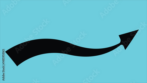 Curved black arrow