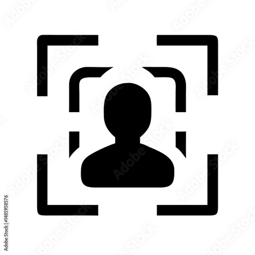 focus frame icon with a person inside symbolizing on transparent background for web and graphic design