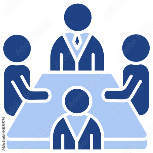 Meeting Flat Blue Icon