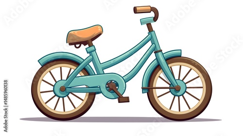 Adorable Boy Riding Bicycle - Vector Illustration for Child's Cycling Education Poster