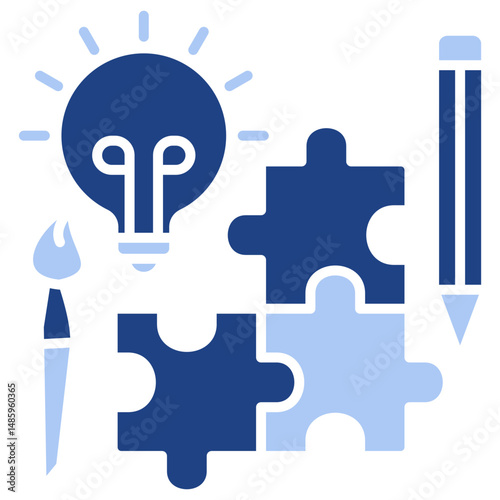 Creativity Flat Blue Icon