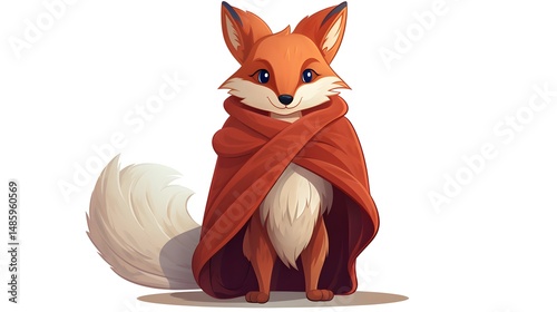 Cute Cartoon Raven with Scarf Vector Illustration for Winter Themed Designs