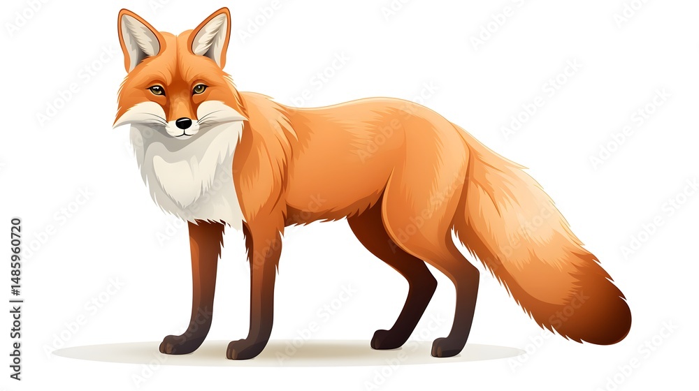 Fototapeta premium Cute Standing Fox Vector Illustration for Wildlife Designs and Projects