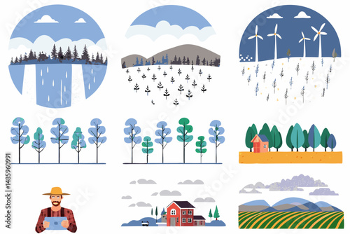 Global Unity and Peace: An illustrative set depicting the harmonious co-existence of diverse individuals, hands reaching out to plant a symbolic olive branch, representing peace, hope.