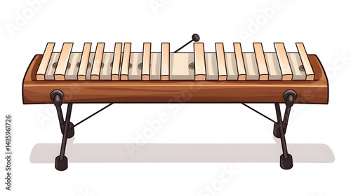 Linear Marimba Music Instrument for Melody and Harmony Composition