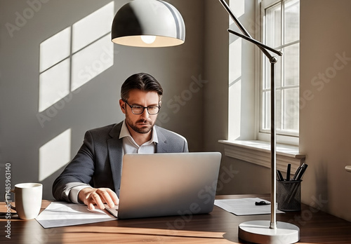 businessman working on laptop