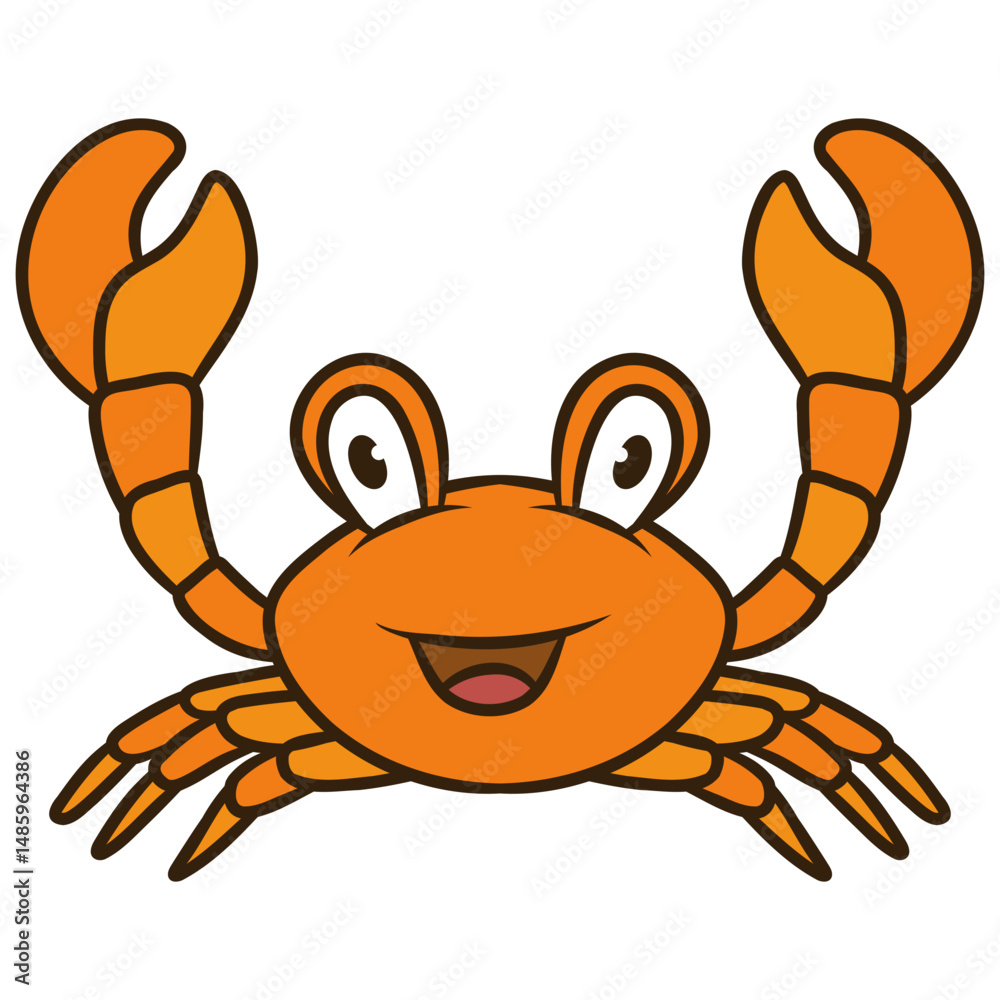 Fototapeta premium Cartoon Crab Vector Illustration