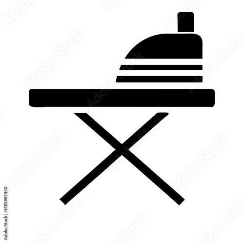 ironing board icon silhouette on transparent background for web and graphic design