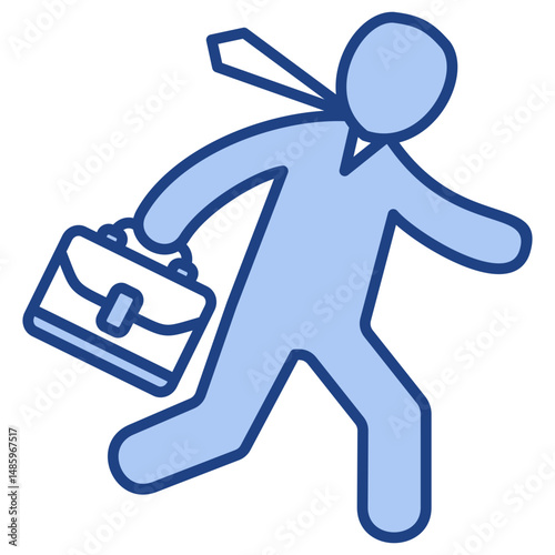 Going To Work Blue Icon