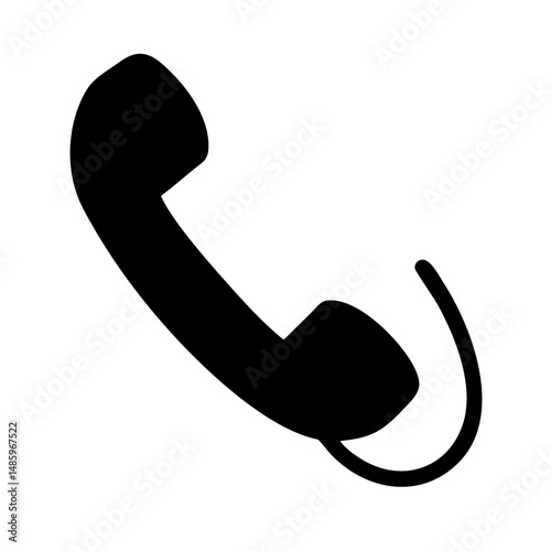 landline phone icon silhouette on transparent background for web and graphic design