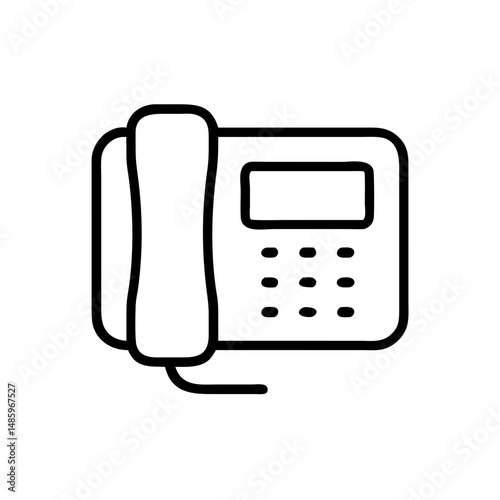landline phone icon on transparent background for web and graphic design