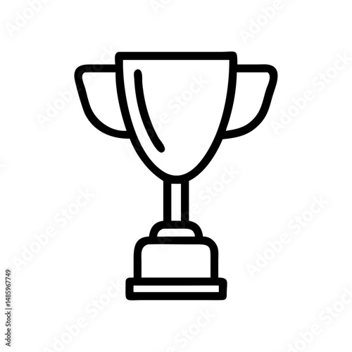 minimalistic trophy icon with flat handles on transparent background for web and graphic design