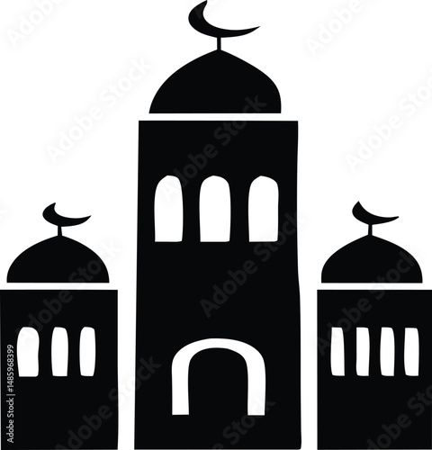 A vector illustration shows India's famous Taj Mahal, a white marble mausoleum with domes and minarets, an ancient Islamic architectural landmark in Agra, embodying rich culture and tourism under the 