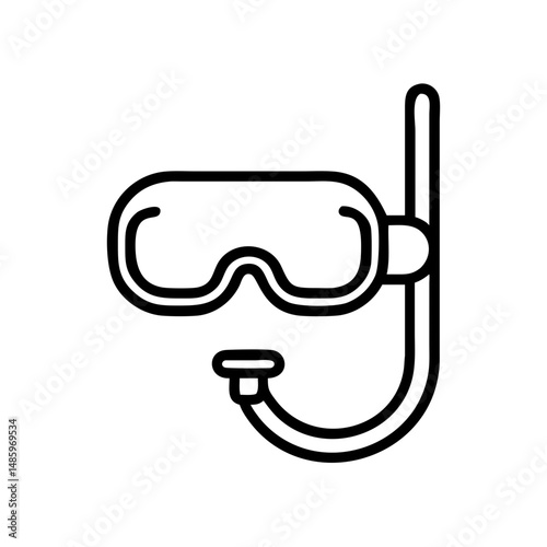 snorkel mask icon on transparent background for web and graphic design