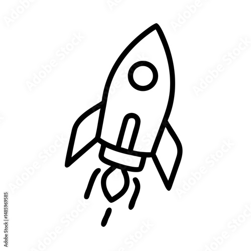 space rocket on transparent background for web and graphic design