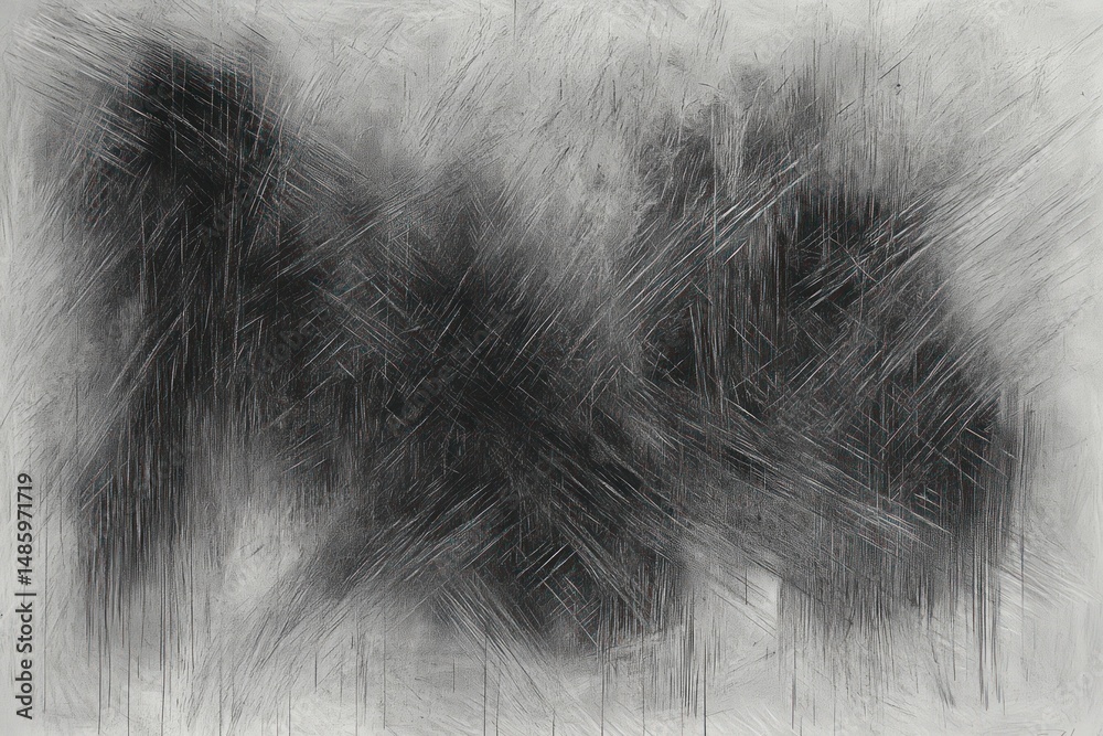 Obraz premium abstract chaotic black and gray smudges and scratches covering a light gray textured background evoking a sense of turmoil and unrest