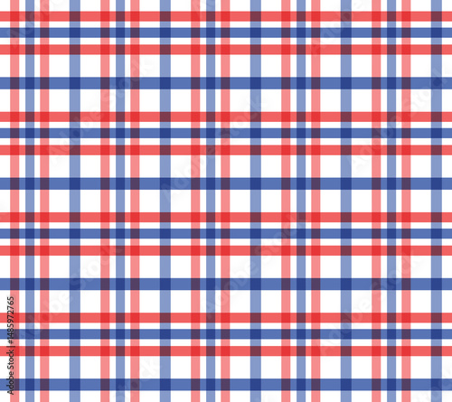 Red White and Blue Plaid Seamless Repeat