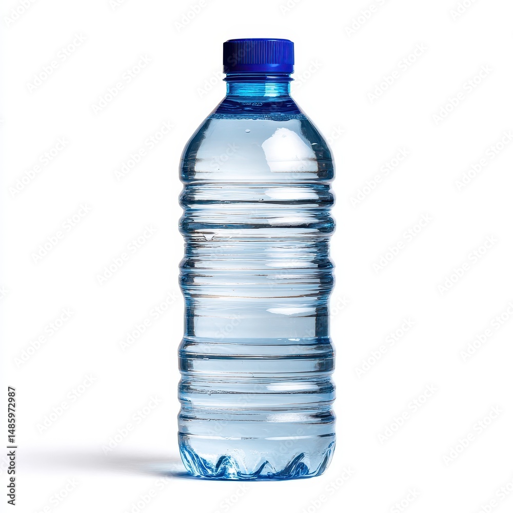 Naklejka premium Clear Plastic Water Bottle Isolated on White Background