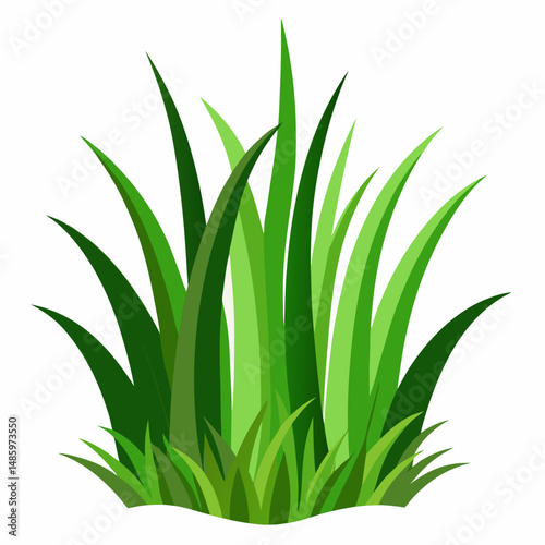 Vibrant Green Grass Blades Illustration for Nature Designs