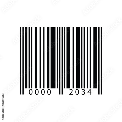 Barcode icon, Product code symbol, scan label, retail barcode sign, identification code, product scan element, inventory symbol, vector illustration. photo