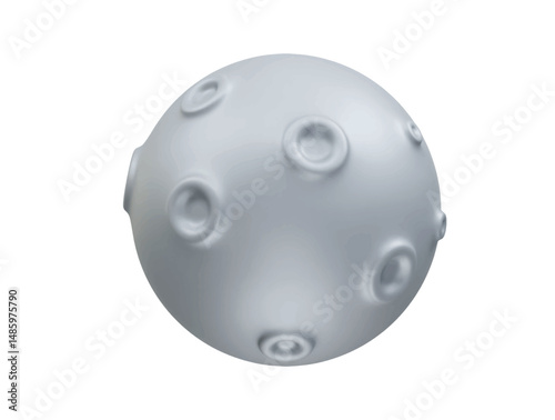 Moon planet icon illustration 3d rendering