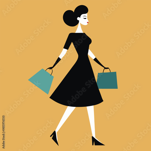 Minimal Silhouette of Fashionable Shopper